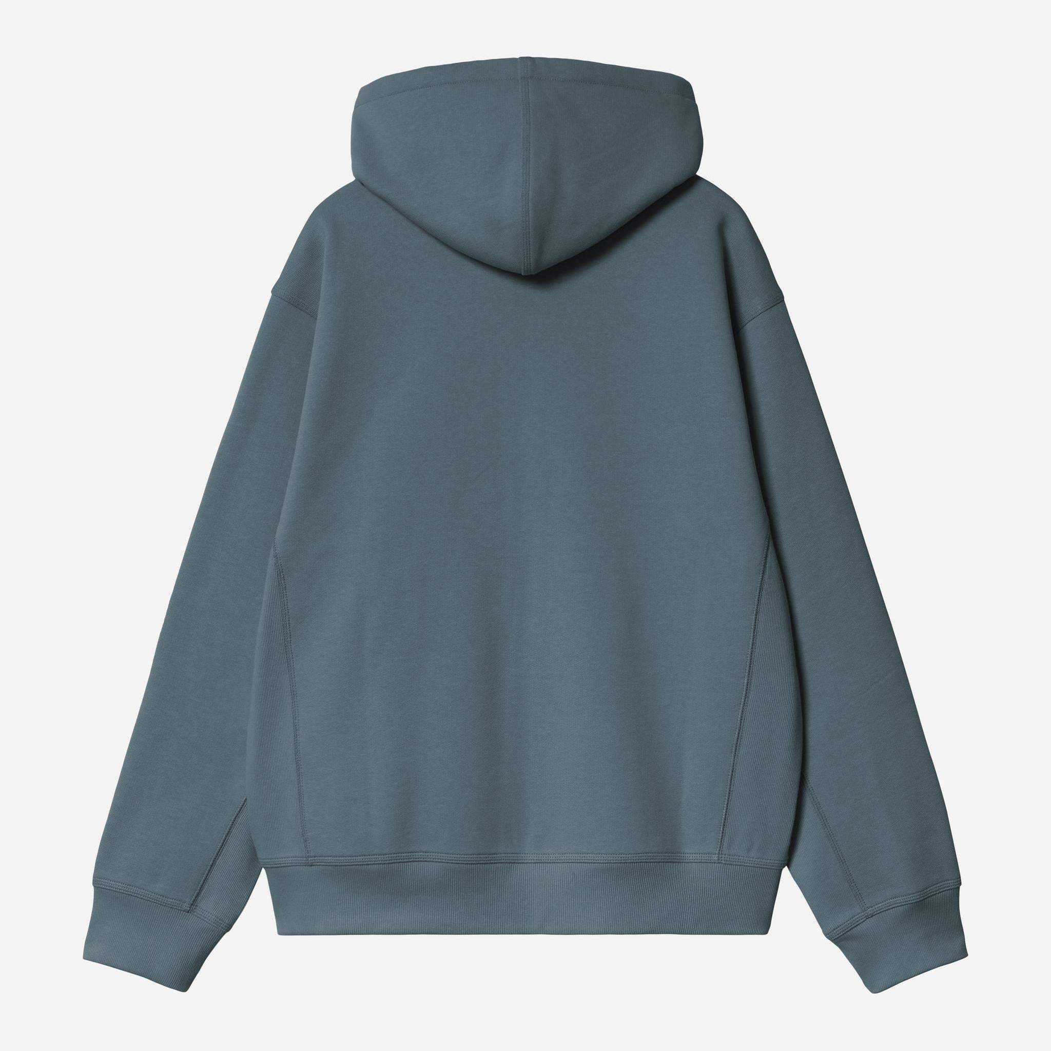 Carhartt WIP Mens American Script Zip Front Jacket Hoodie | Office Blue
