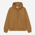 Carhartt WIP Mens American Script Zip Front Jacket Hoodie | Hamilton Brown