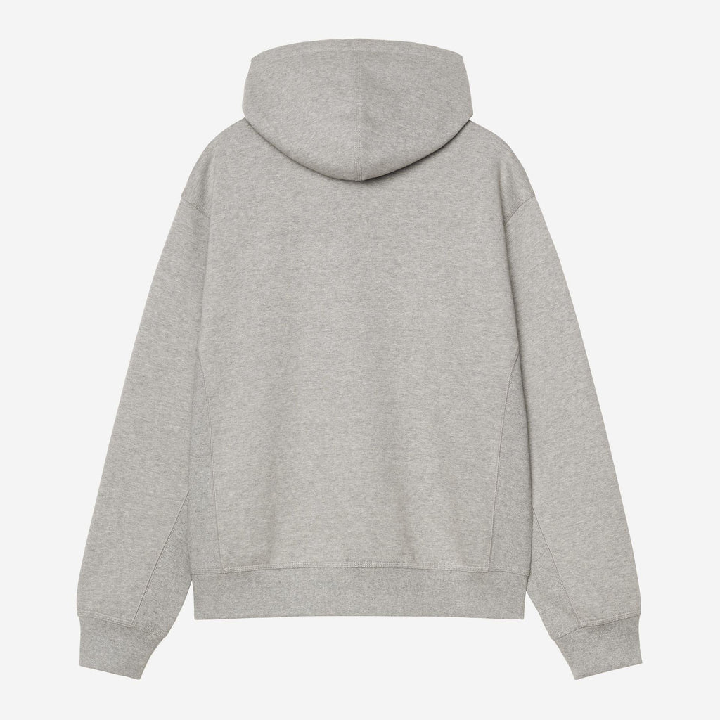 Carhartt WIP Mens American Script Zip Front Jacket Hoodie | Grey Heather