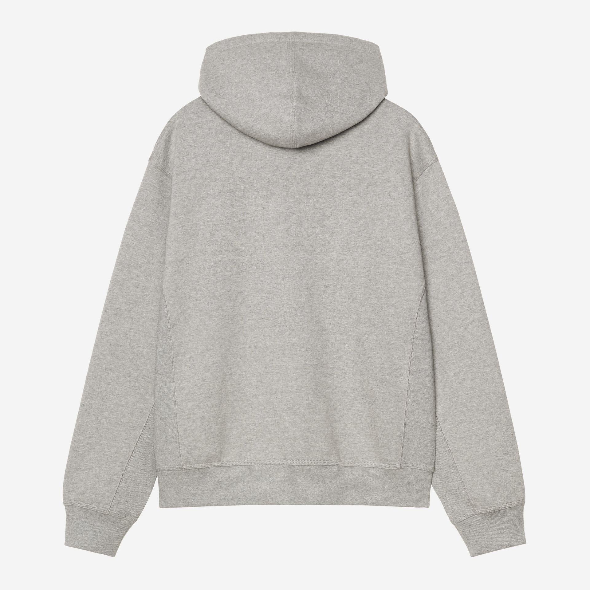 Carhartt WIP Mens American Script Zip Front Jacket Hoodie | Grey Heather