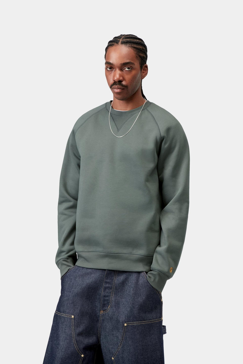 Carhartt WIP Mens Chase Sweat Top | Velvet Green