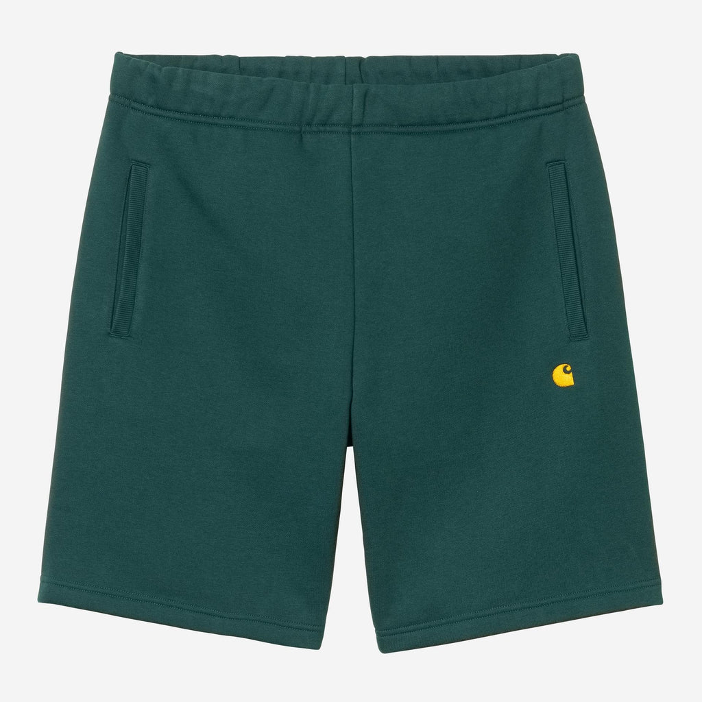 Carhartt WIP Mens Chase Sweat Shorts | Dark Fir