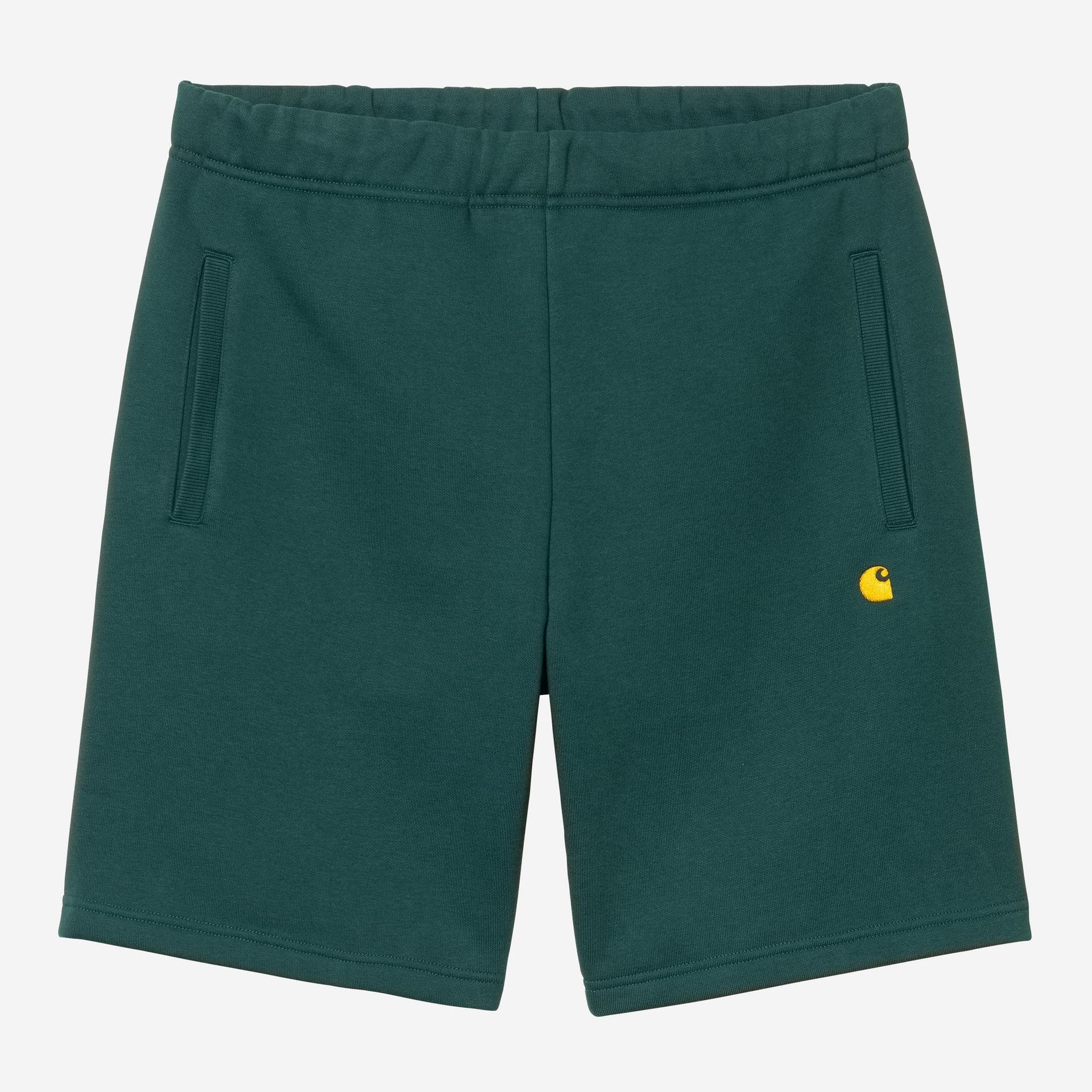 Carhartt WIP Mens Chase Sweat Shorts | Dark Fir
