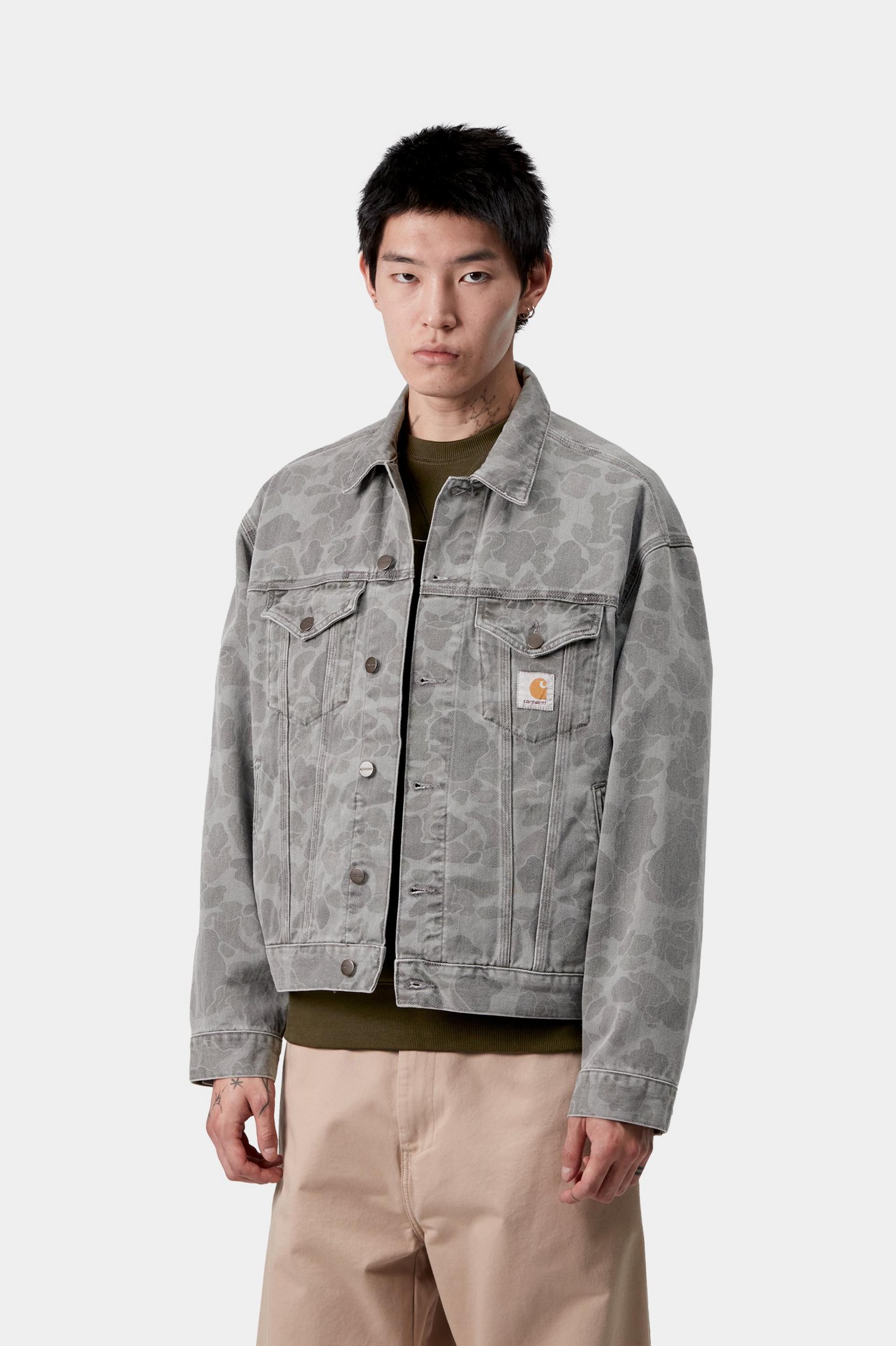 Carhartt WIP Mens Duck Helston Jacket | Black Heavy Bleached