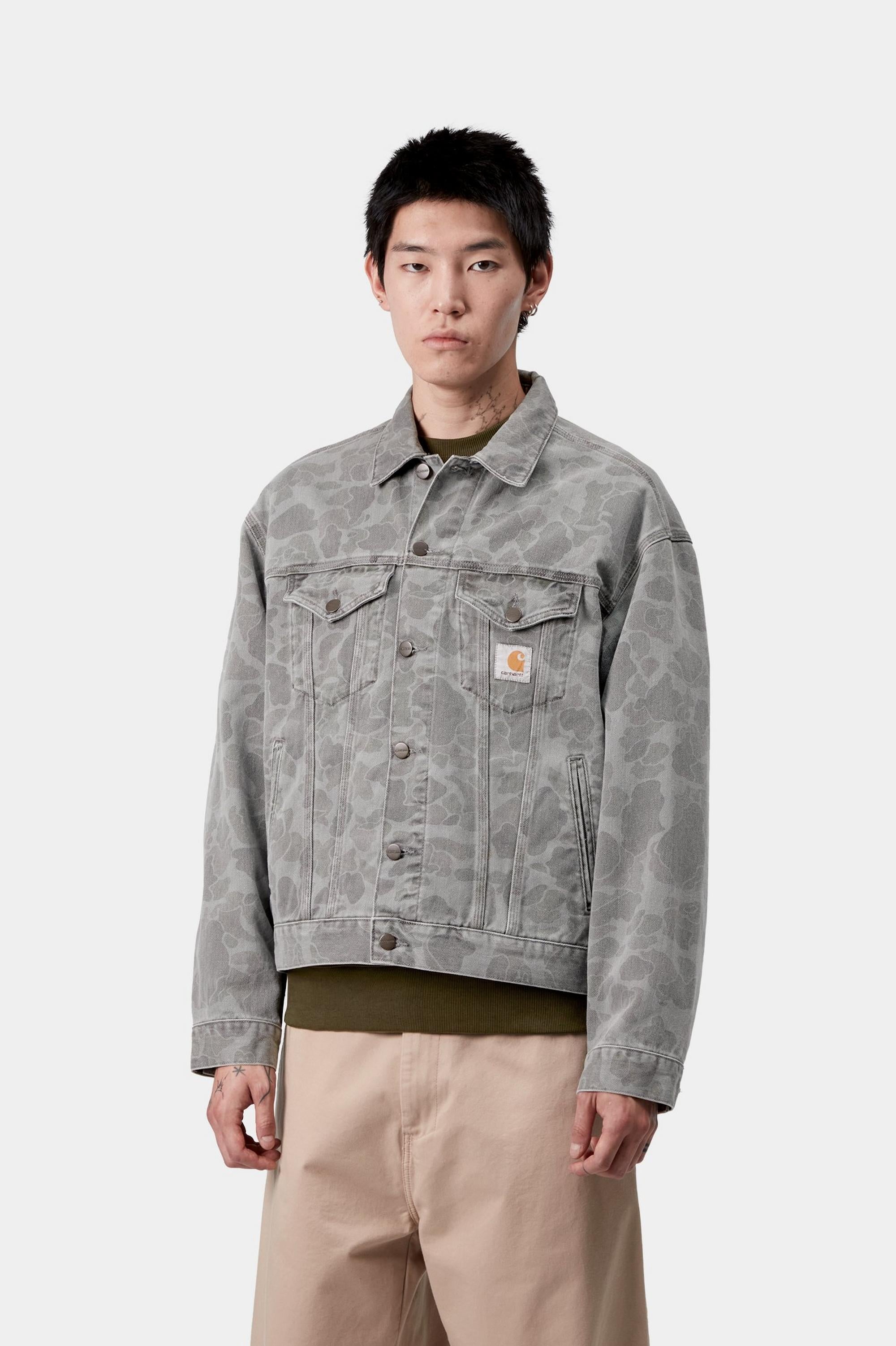 Carhartt WIP Mens Duck Helston Jacket | Black Heavy Bleached