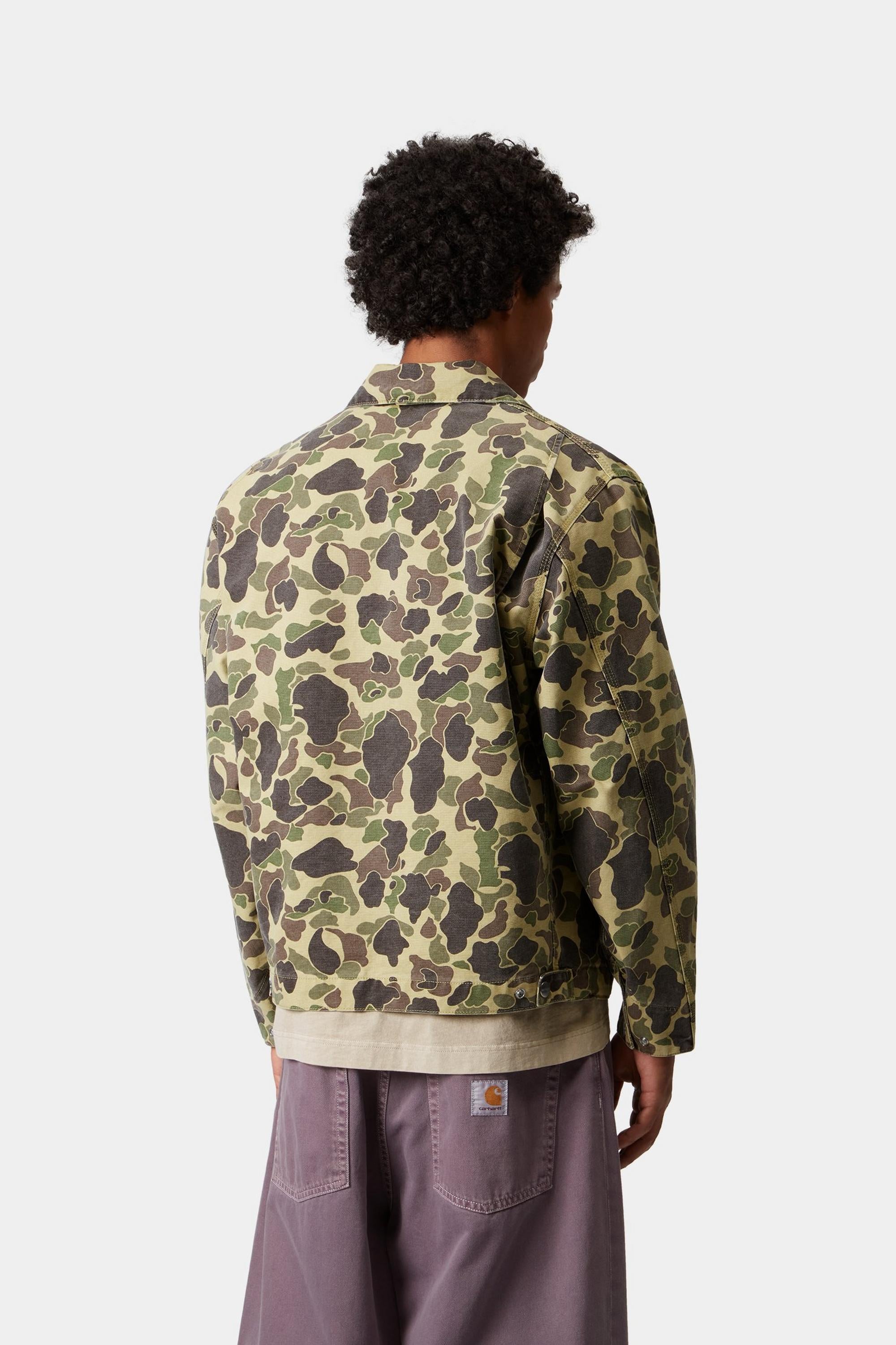 Carhartt WIP Mens Duck Detroit Jacket | Camo Duck Green / Porphyry