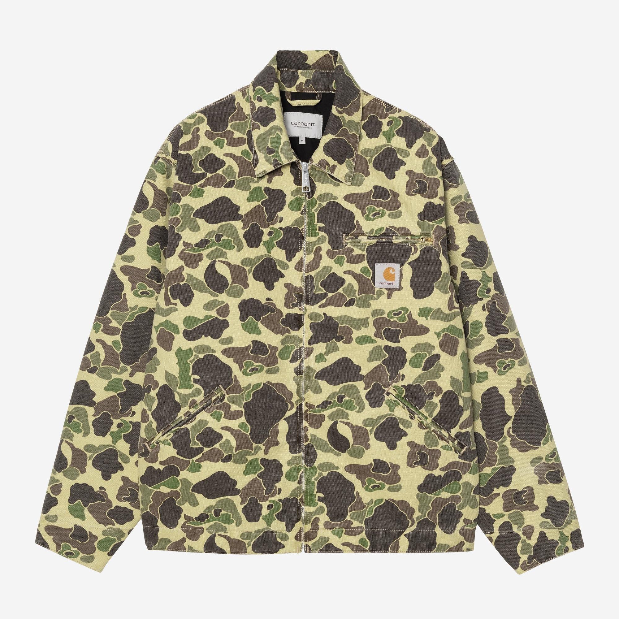 Carhartt WIP Mens Duck Detroit Jacket | Camo Duck Green / Porphyry