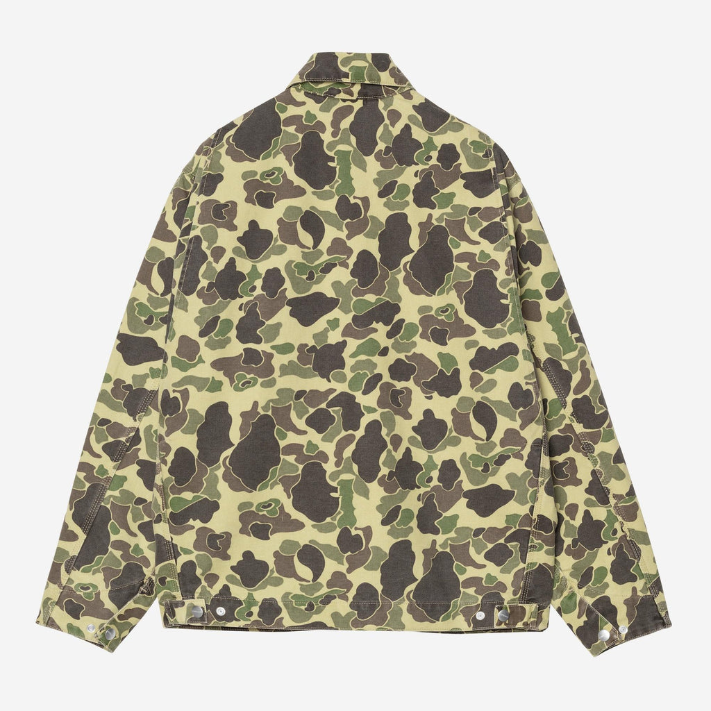 Carhartt WIP Mens Duck Detroit Jacket | Camo Duck Green / Porphyry