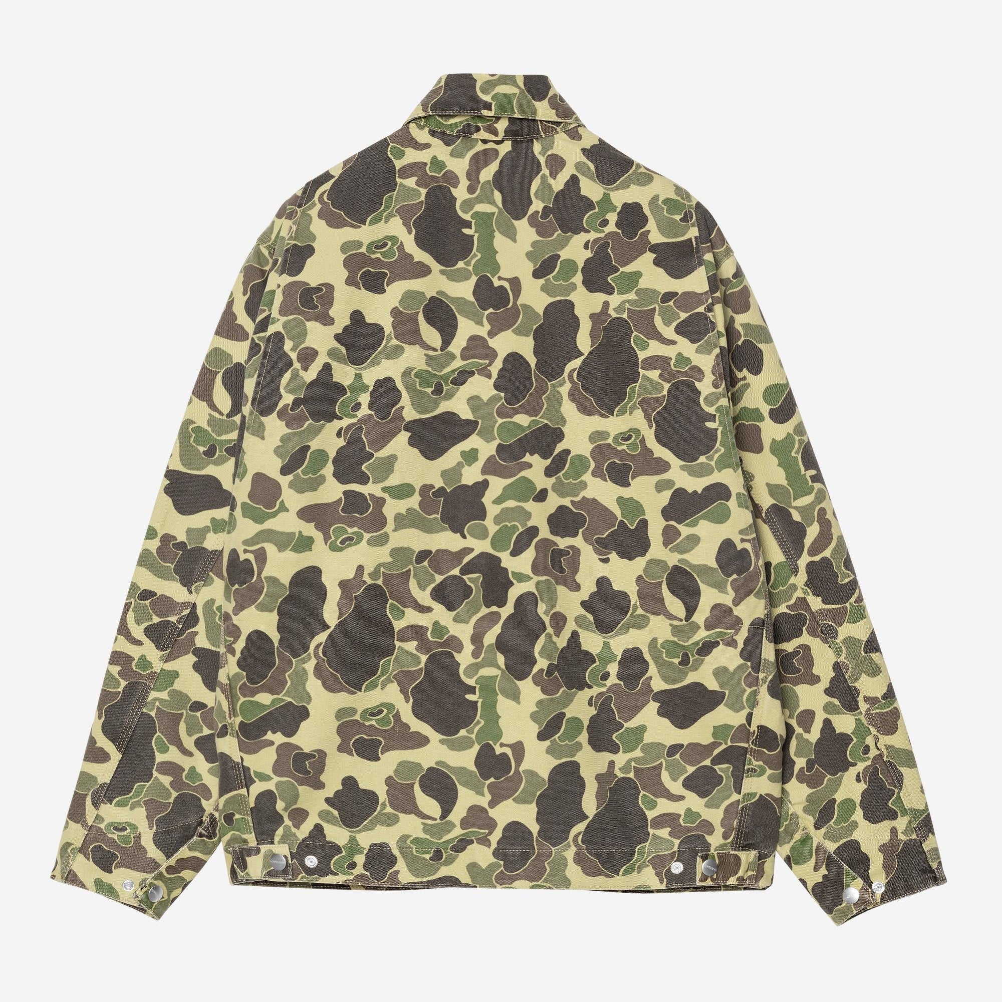 Carhartt WIP Mens Duck Detroit Jacket | Camo Duck Green / Porphyry