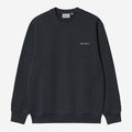 Carhartt WIP Mens Script Embroidery Sweat Top | Deep Night