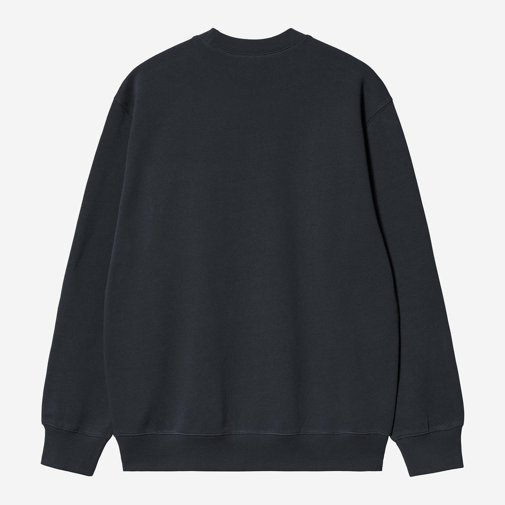 Carhartt WIP Mens Script Embroidery Sweat Top | Deep Night