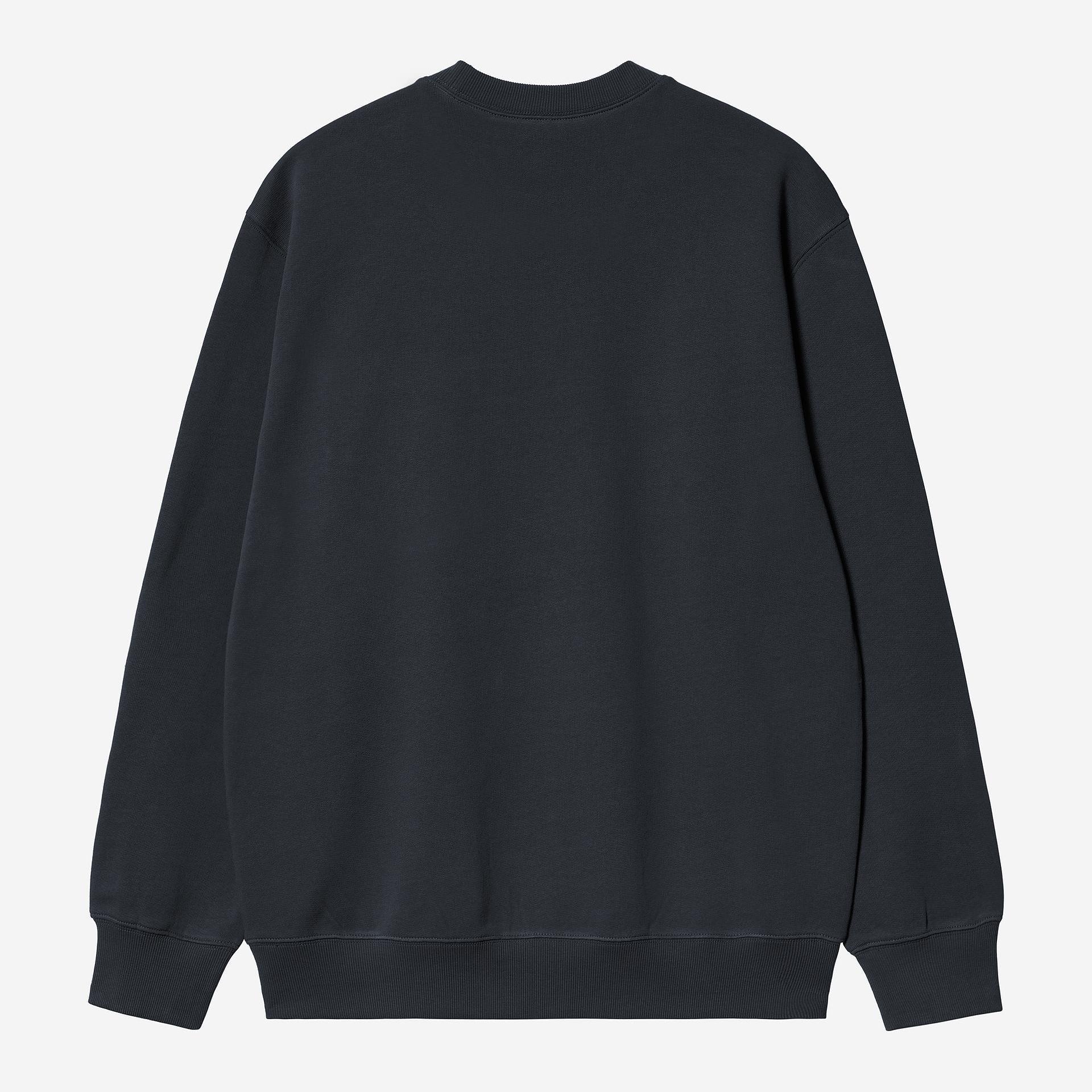 Carhartt WIP Mens Script Embroidery Sweat Top | Deep Night