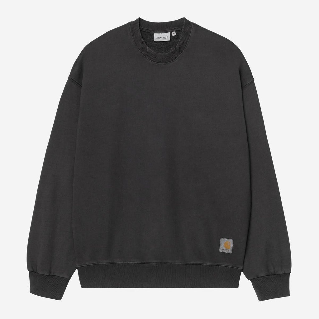 Carhartt WIP Mens Hudson Chalk Wash Sweat Top | Black