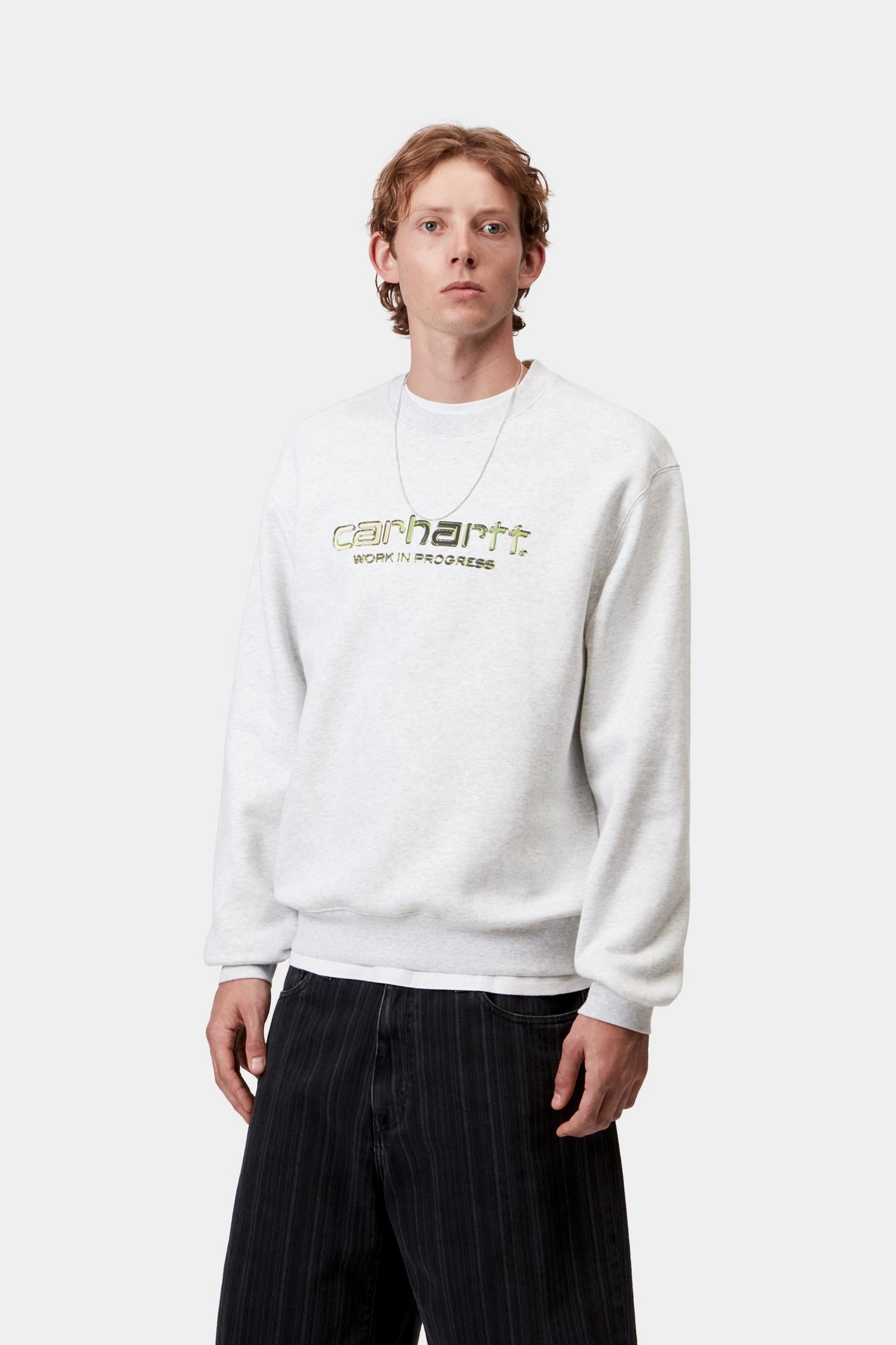 Carhartt WIP Mens Solar Chrome Sweatshirt | Ash Heather