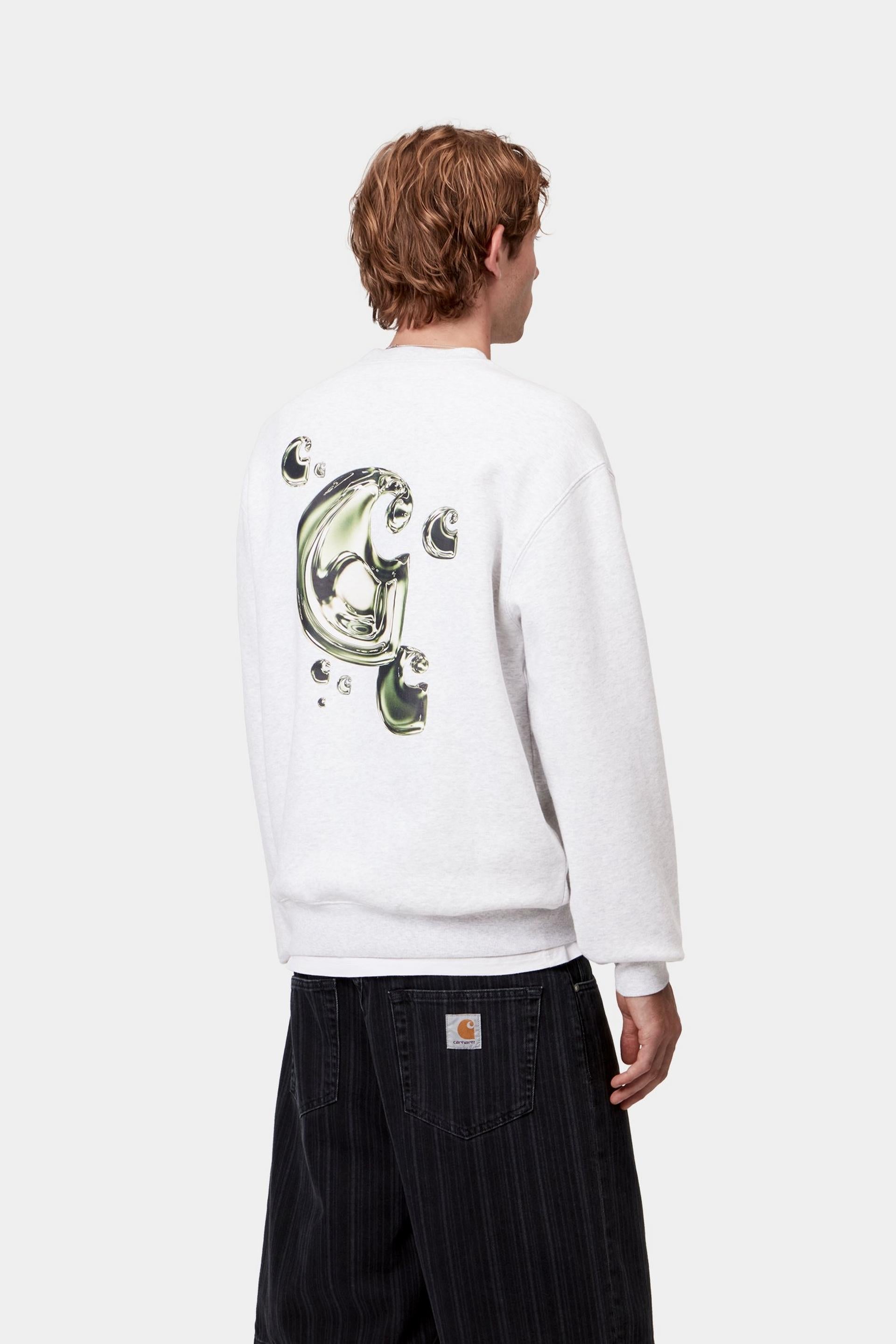 Carhartt WIP Mens Solar Chrome Sweatshirt | Ash Heather