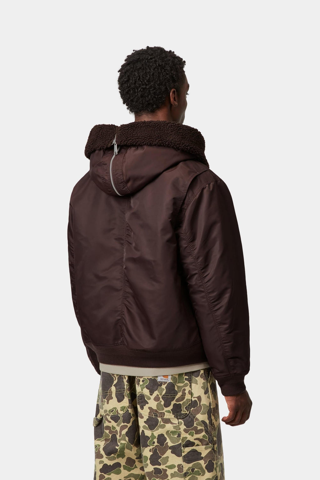 Carhartt WIP Mens Oltera Bomber Hooded Jacket | Palisander / Angelite