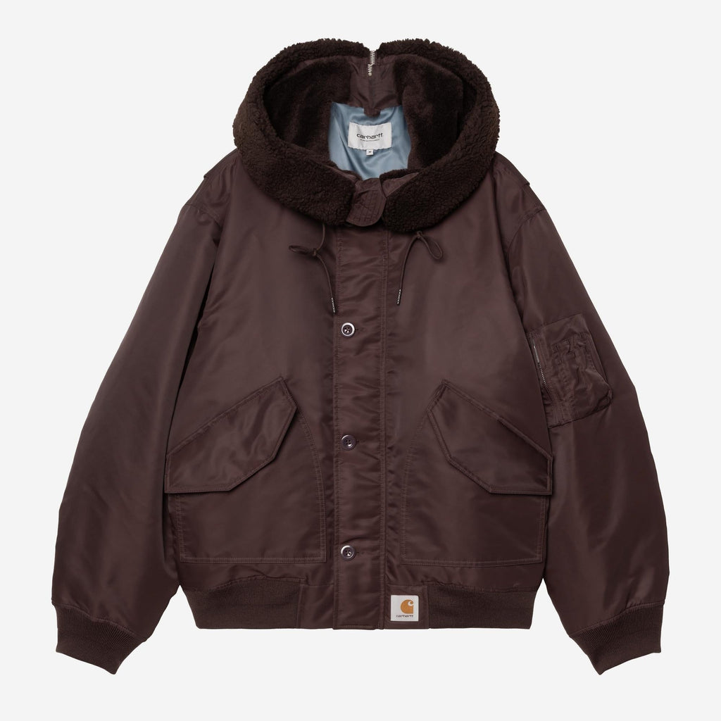 Carhartt WIP Mens Oltera Bomber Hooded Jacket | Palisander / Angelite