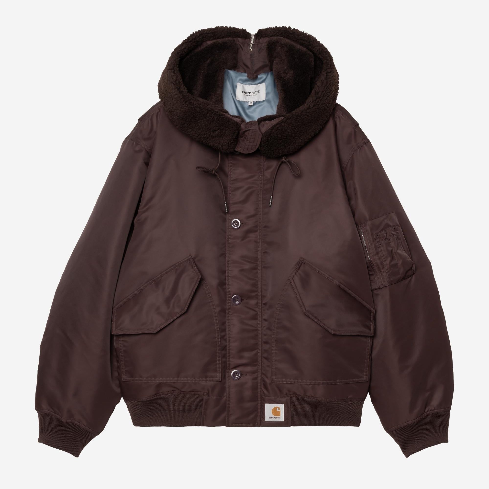 Carhartt WIP Mens Oltera Bomber Hooded Jacket | Palisander / Angelite