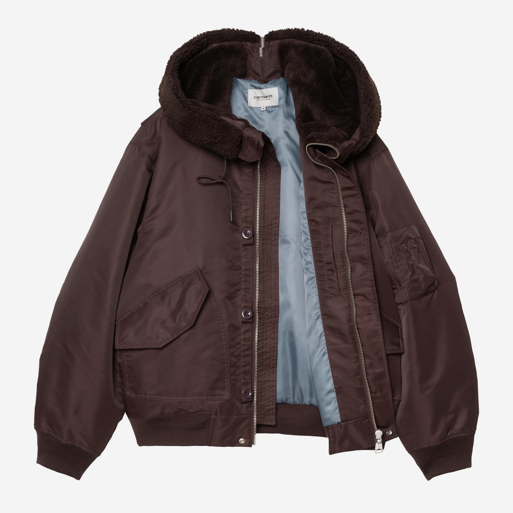 Carhartt WIP Mens Oltera Bomber Hooded Jacket | Palisander / Angelite