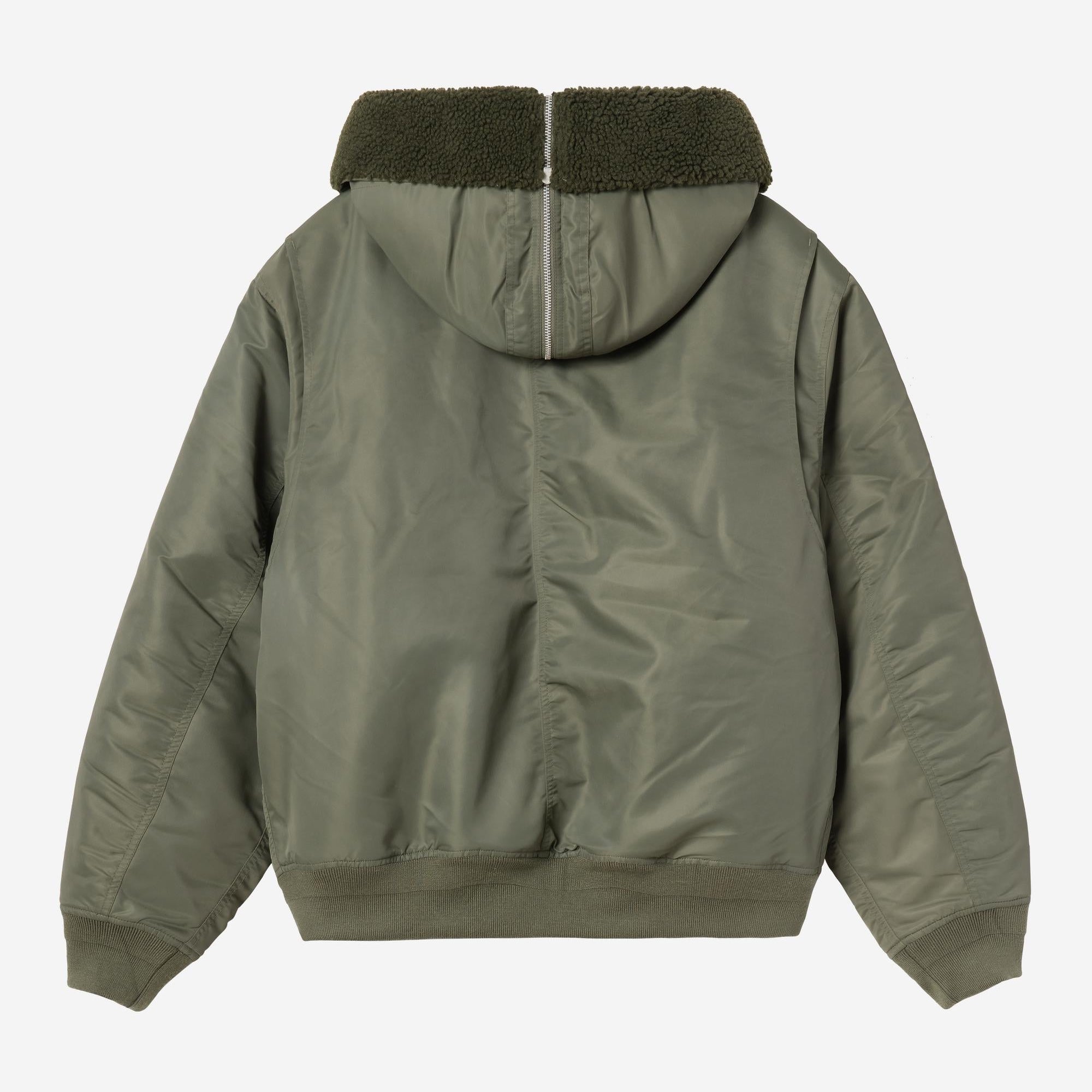 Carhartt WIP Mens Oltera Bomber Hooded Jacket | Cypress / Persimmon