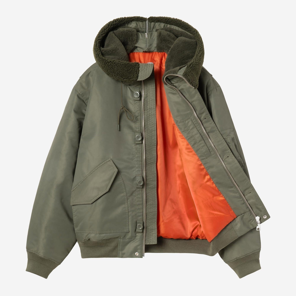 Carhartt WIP Mens Oltera Bomber Hooded Jacket | Cypress / Persimmon