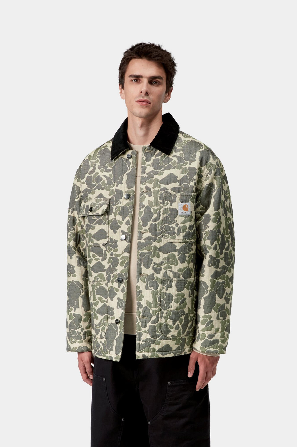 Carhartt WIP Mens Tapestry Chore Coat Jacket | Camo Duck Green