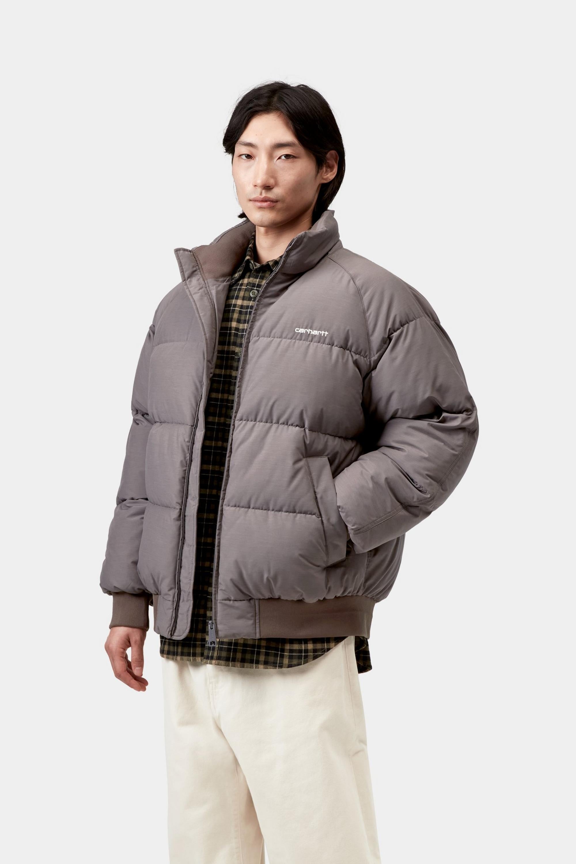 Carhartt WIP Mens Nebraska Jacket | Porphyry / White