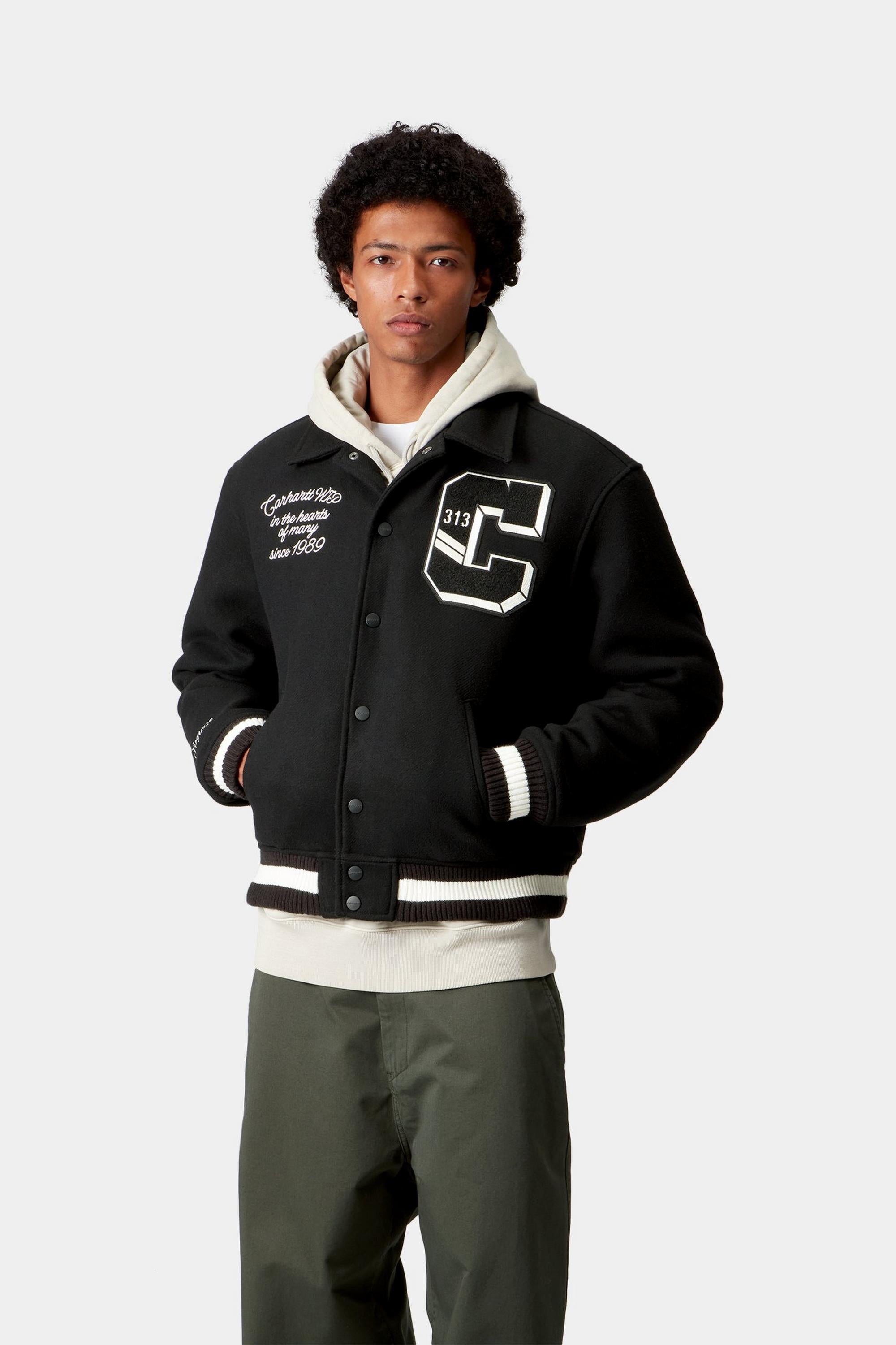 Carhartt WIP Mens World Class Varsity Jacket | Black