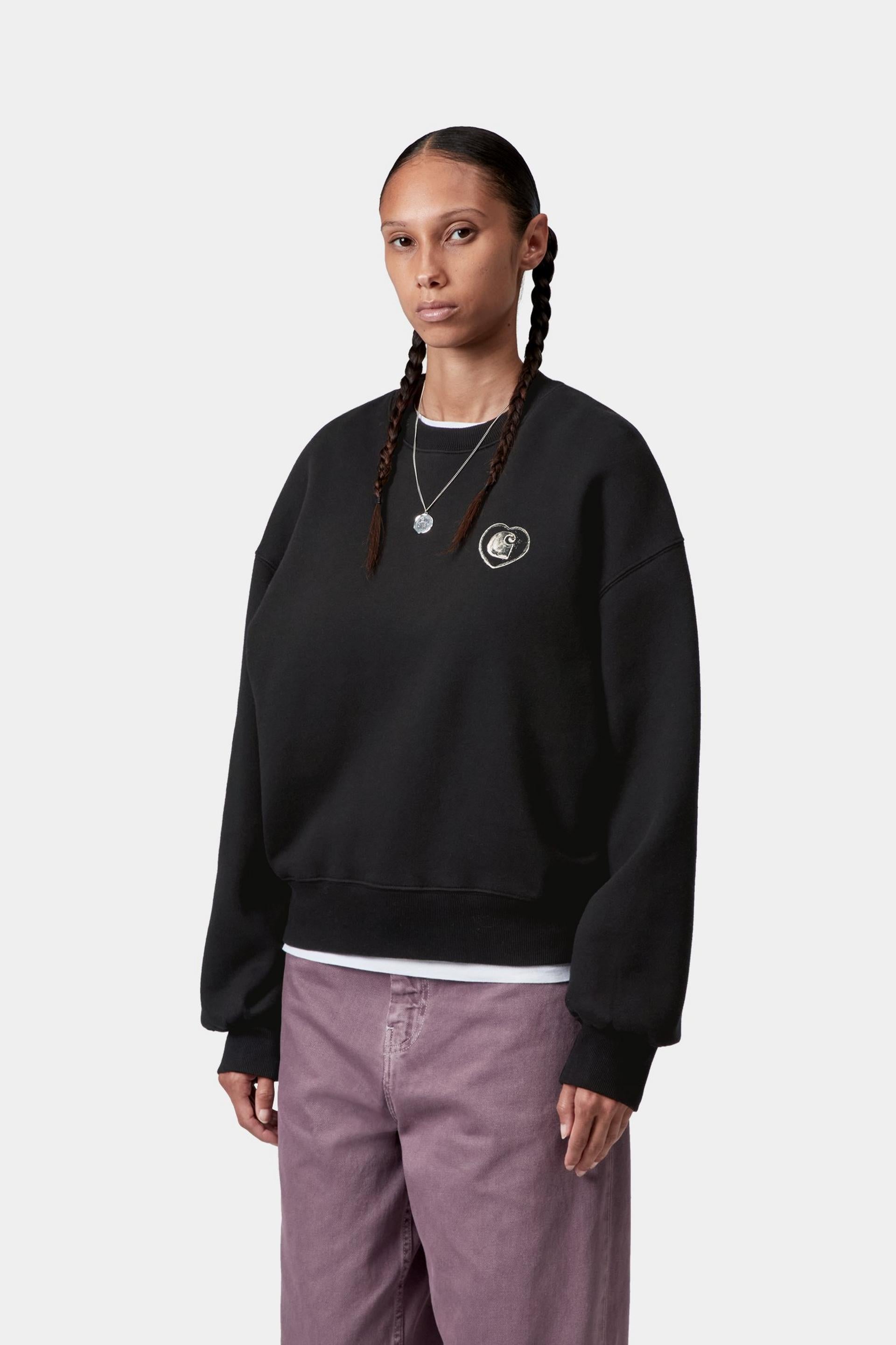 Carhartt Womens Hearts of Hartts Sweatshirt | Black