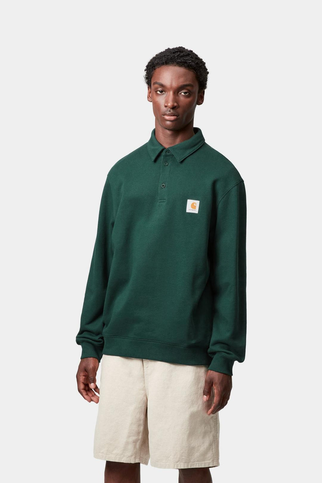 Carhartt WIP Mens Polo Sweatshirt | Dark Fir
