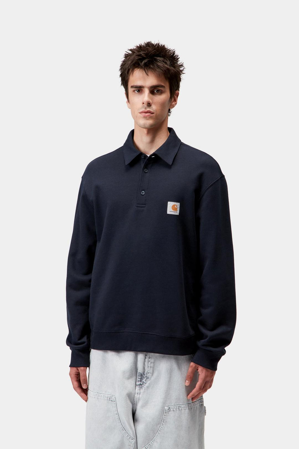 Carhartt WIP Mens Polo Sweatshirt | Deep Night