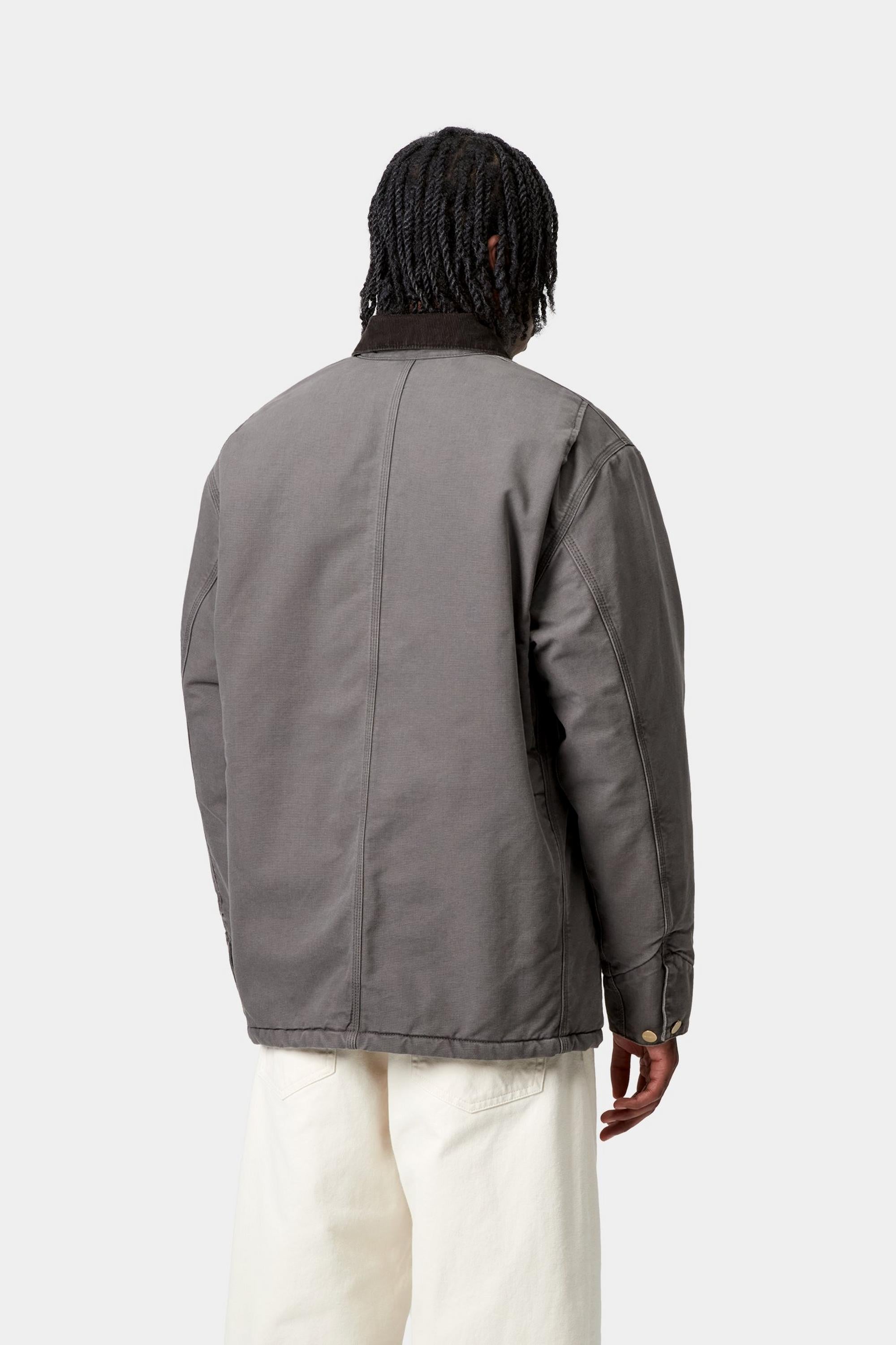 Carhartt WIP Mens OG Chore Coat Jacket | Graphite / Black Stone Canvas