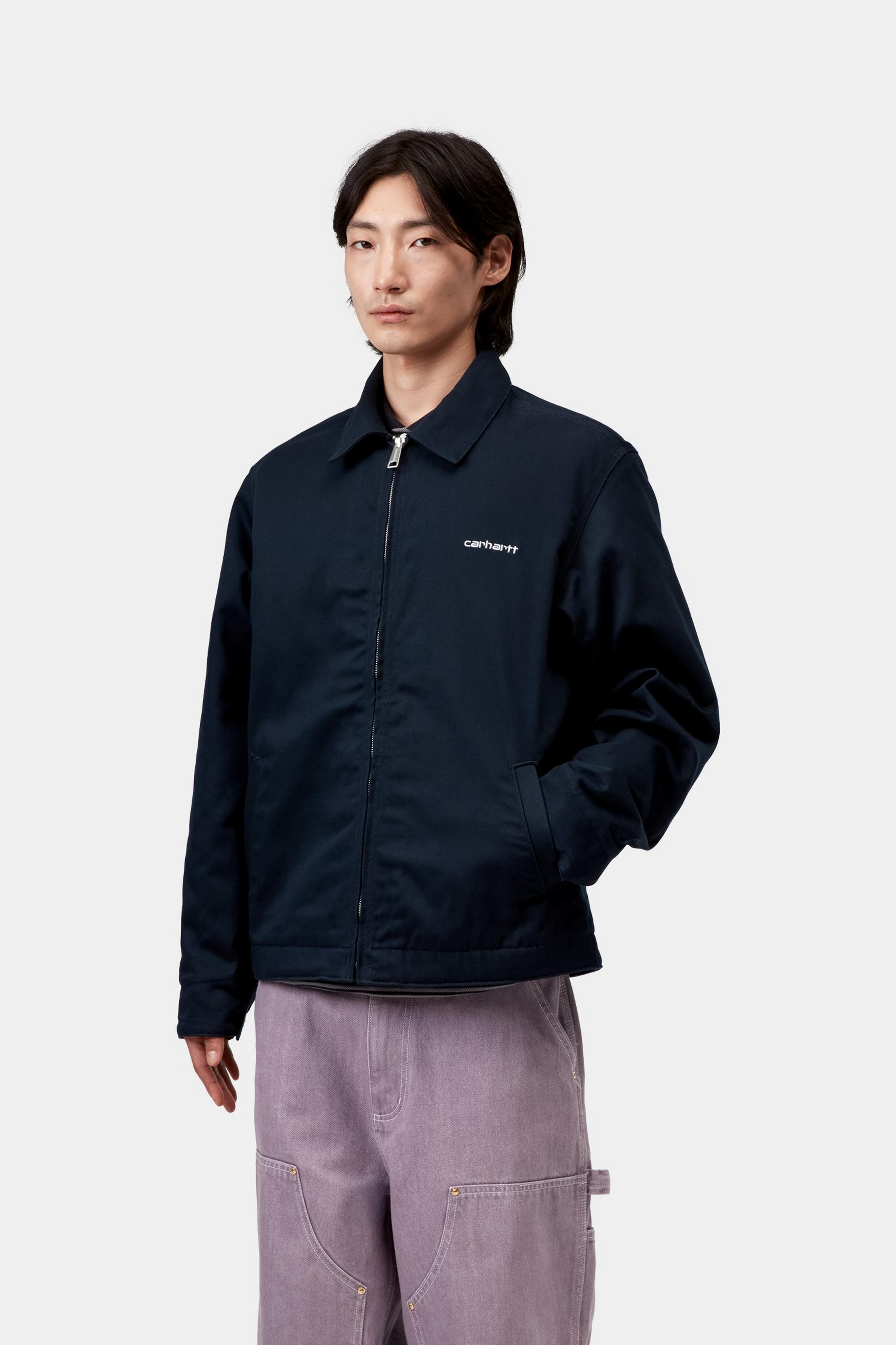 Carhartt WIP Mens Module Script Jacket | Deep Night / White