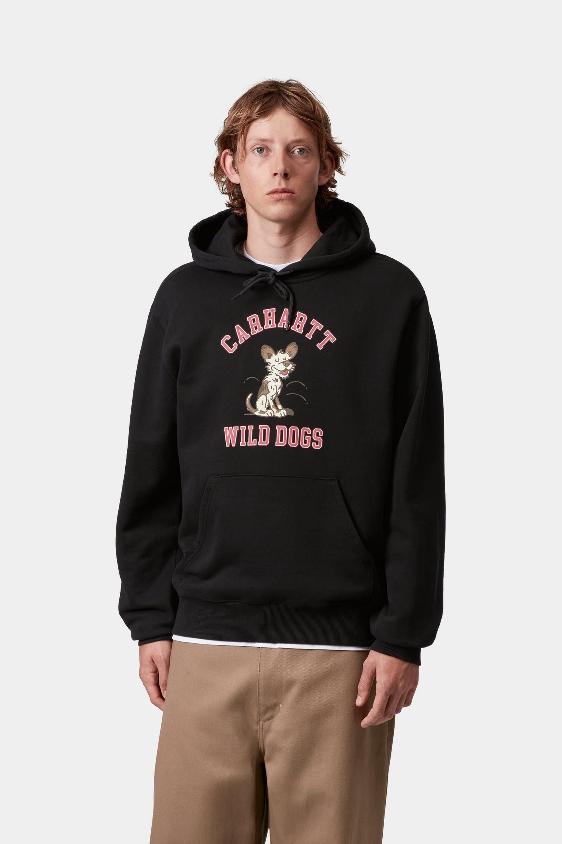 Carhartt WIP Mens Wild Dog Sweat Hoodie | Black