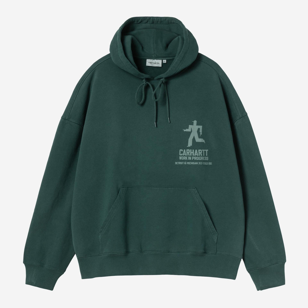 Carhartt WIP Mens Distance Sweat Hoodie | Dark Fir Stone Dyed