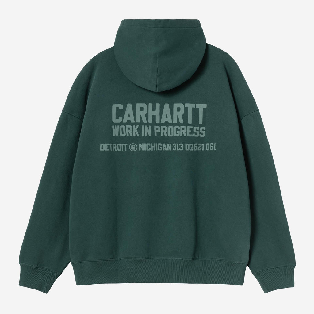 Carhartt WIP Mens Distance Sweat Hoodie | Dark Fir Stone Dyed