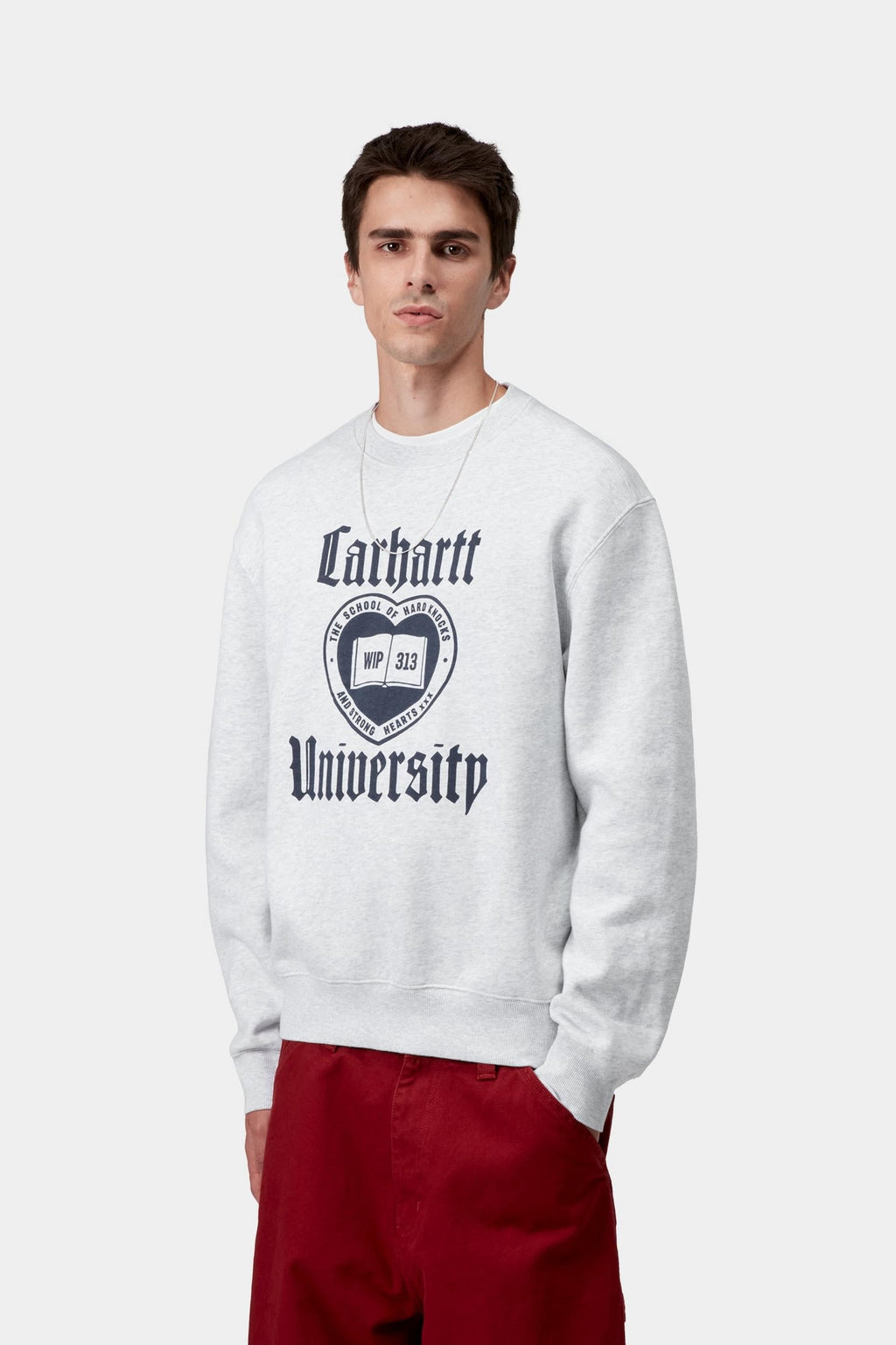 Carhartt WIP Mens Schooling Sweat Top | Ash Heather