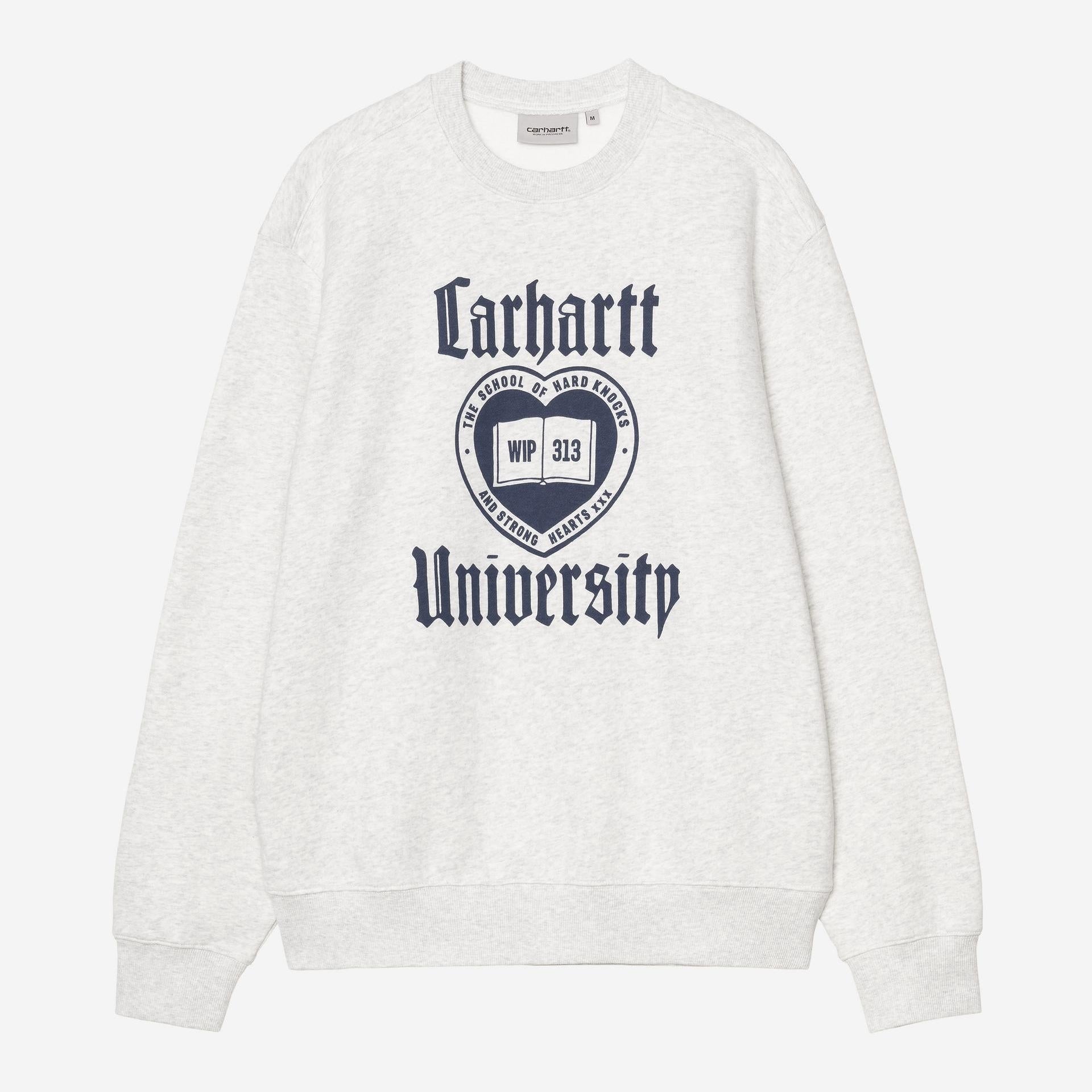 Carhartt WIP Mens Schooling Sweat Top | Ash Heather