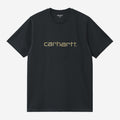 Carhartt WIP Mens Script T-Shirt | Deep Night / Gentle Green
