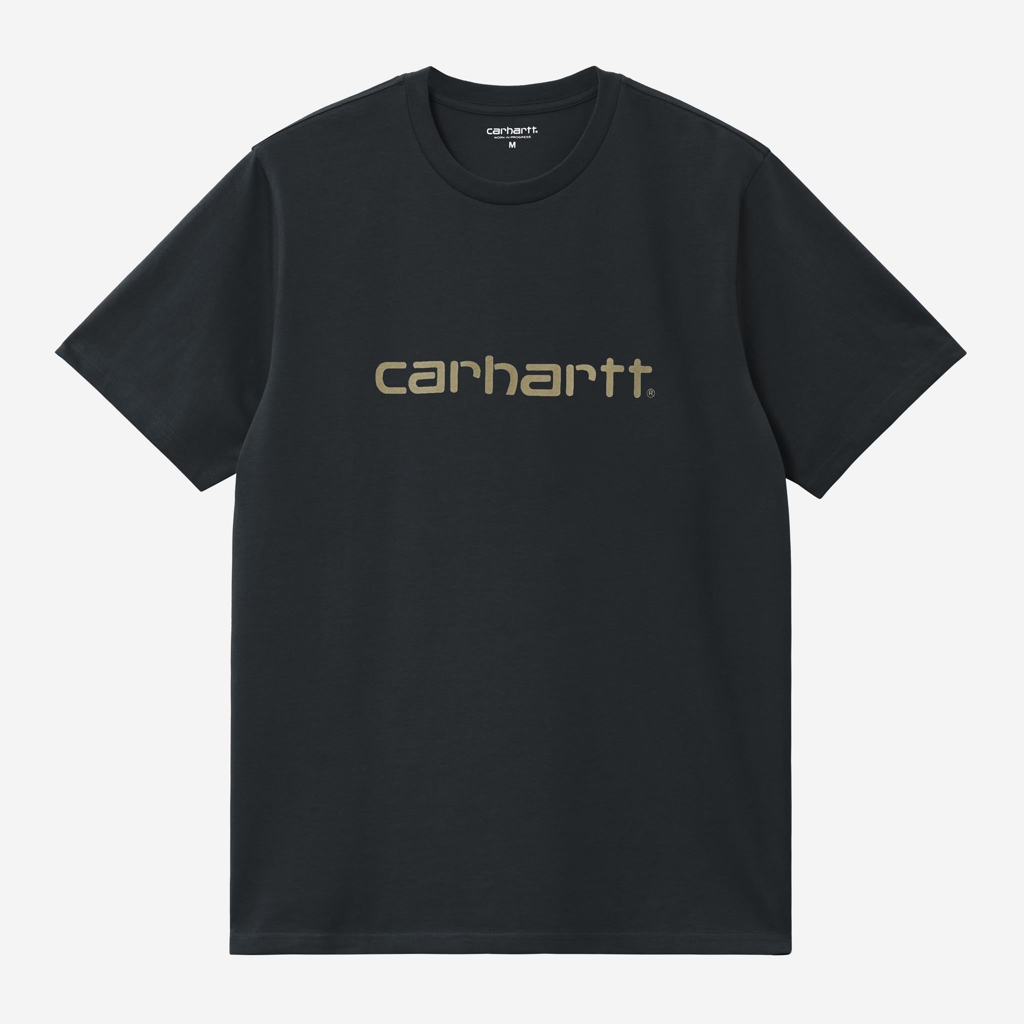 Carhartt WIP Mens Script T-Shirt | Deep Night / Gentle Green