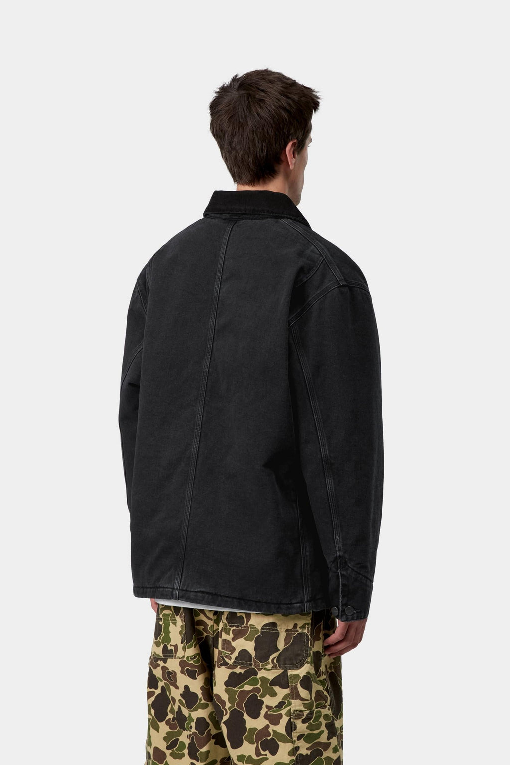 Carhartt WIP Mens OG Chore Maitland Denim Coat Jacket | Black / Black
