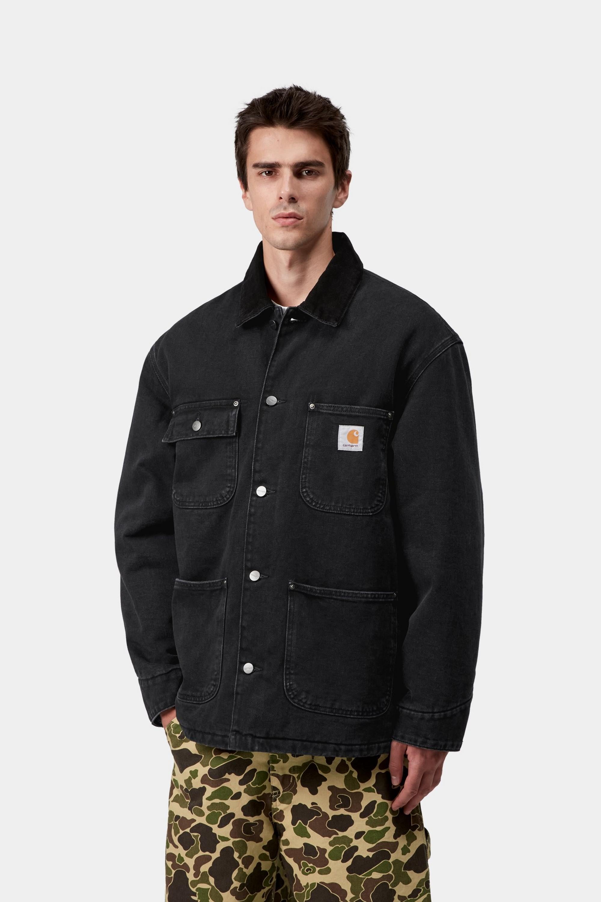 Carhartt WIP Mens OG Chore Maitland Denim Coat Jacket | Black / Black
