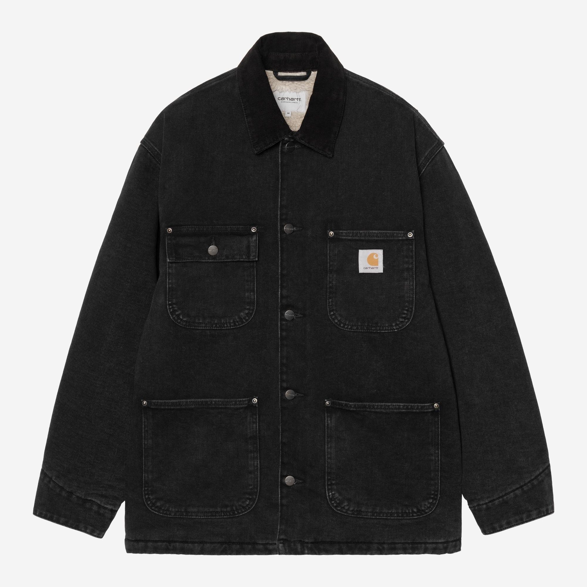 Carhartt WIP Mens OG Chore Maitland Denim Coat Jacket | Black / Black