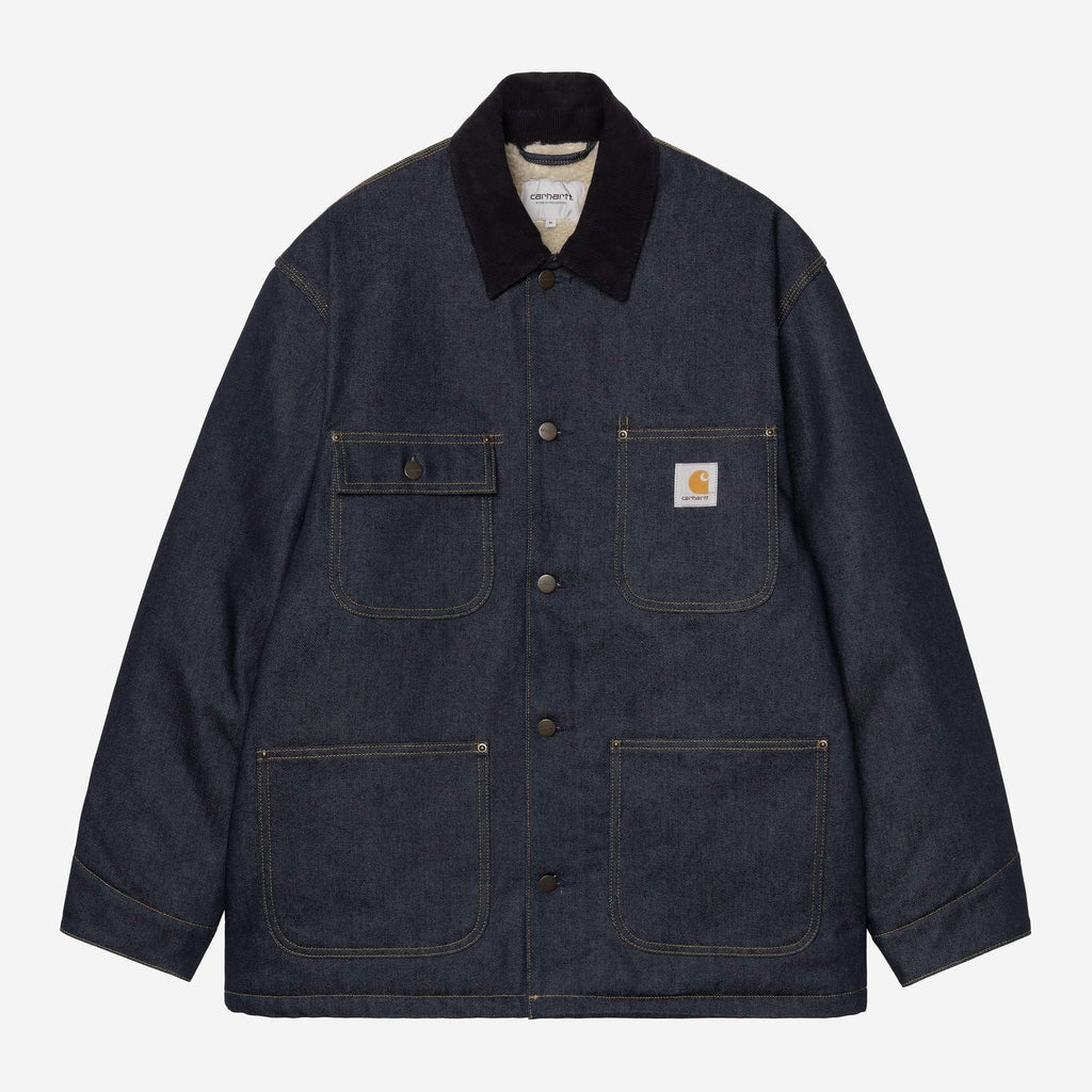 Carhartt WIP Mens OG Chore Maitland Denim Coat Jacket | Blue / Dark Navy Rigid