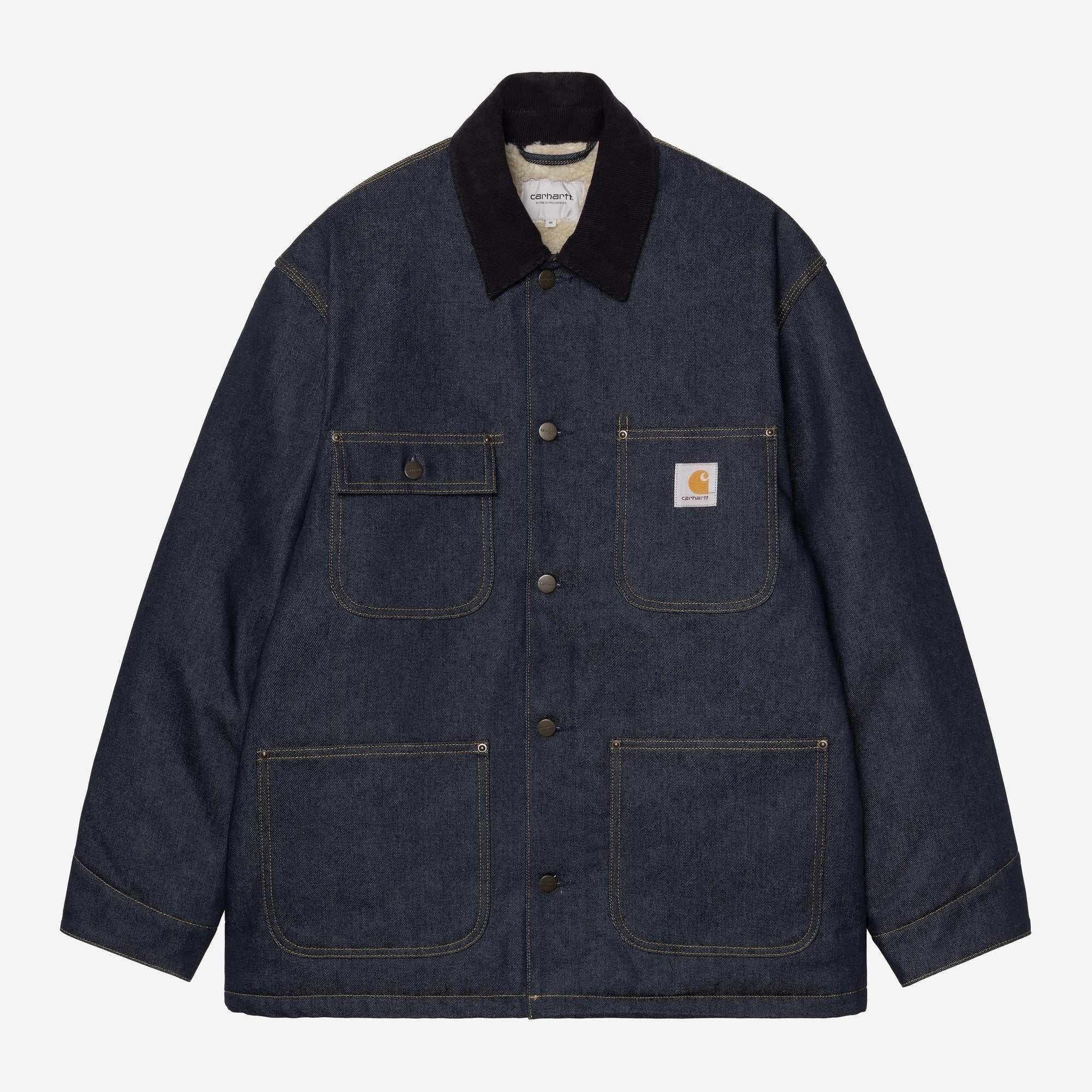 Carhartt WIP Mens OG Chore Maitland Denim Coat Jacket | Blue / Dark Navy Rigid