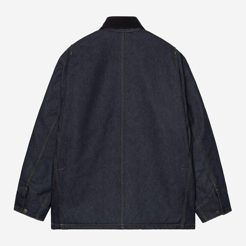 Carhartt WIP Mens OG Chore Maitland Denim Coat Jacket | Blue / Dark Navy Rigid