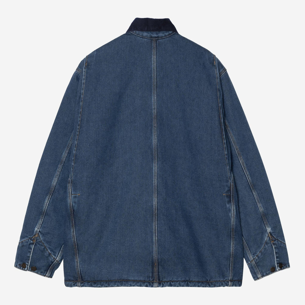 Carhartt WIP Mens OG Chore Maitland Denim Coat Jacket | Blue / Dark Navy Stone Washed