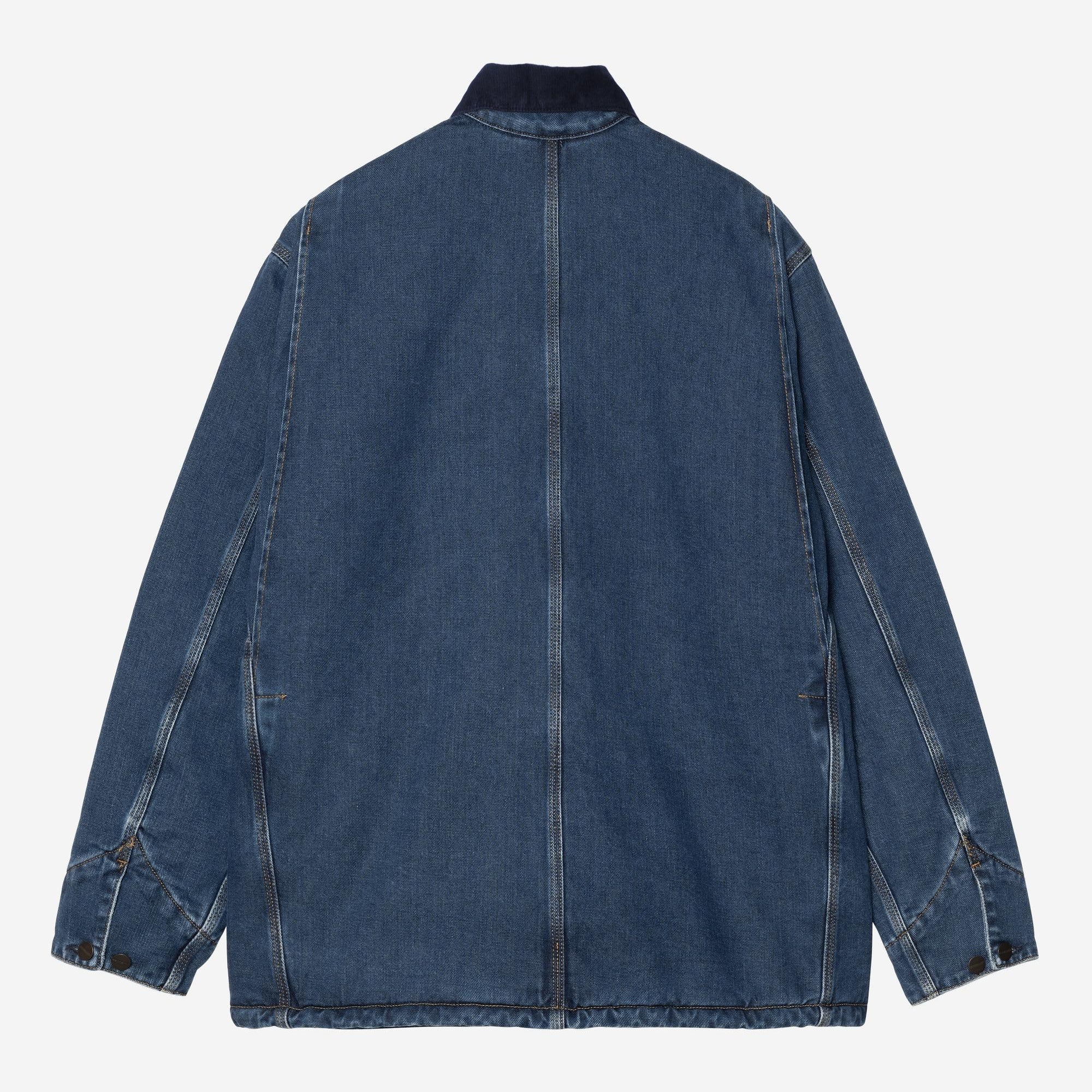 Carhartt WIP Mens OG Chore Maitland Denim Coat Jacket | Blue / Dark Navy Stone Washed