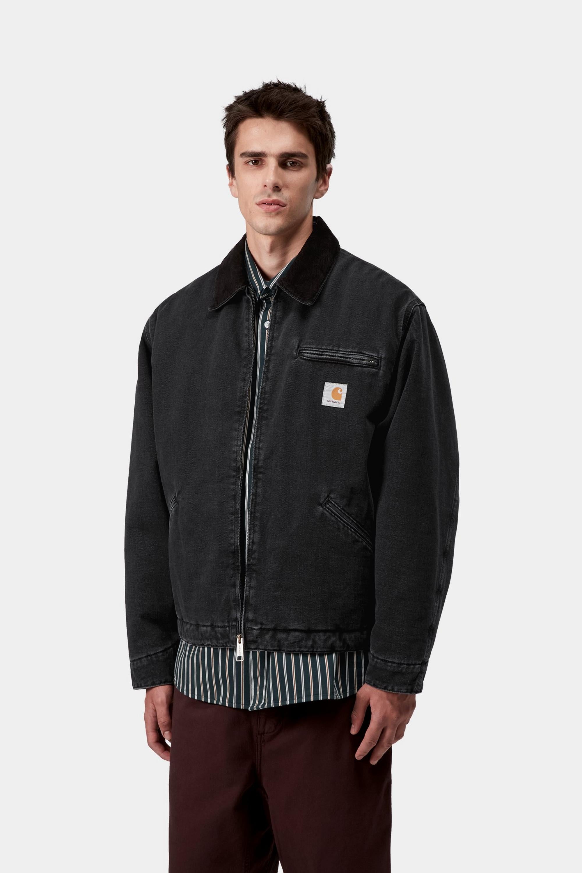Carhartt WIP Mens OG Detroit Maitland Denim Jacket | Black / Black