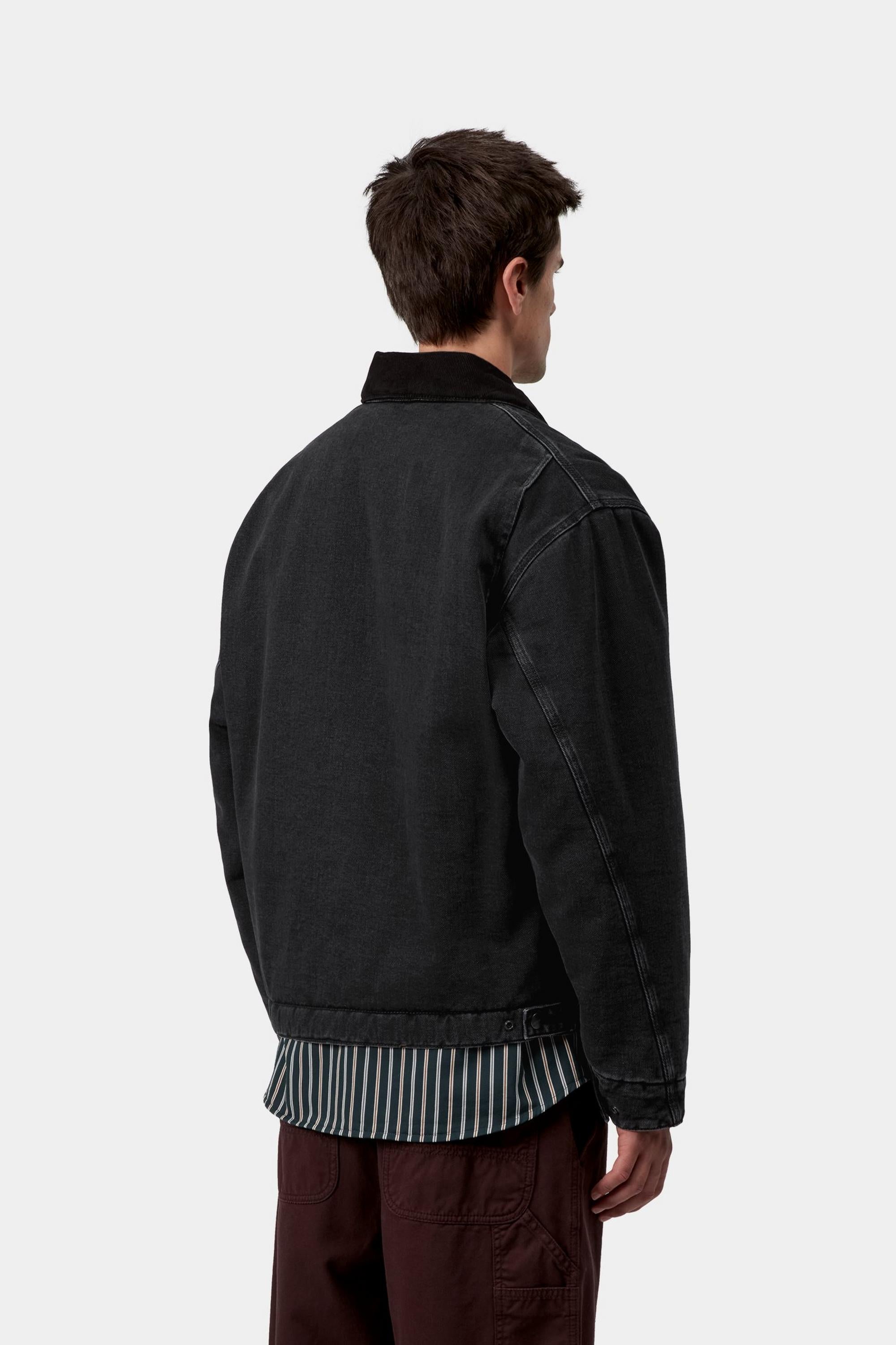 Carhartt WIP Mens OG Detroit Maitland Denim Jacket | Black / Black